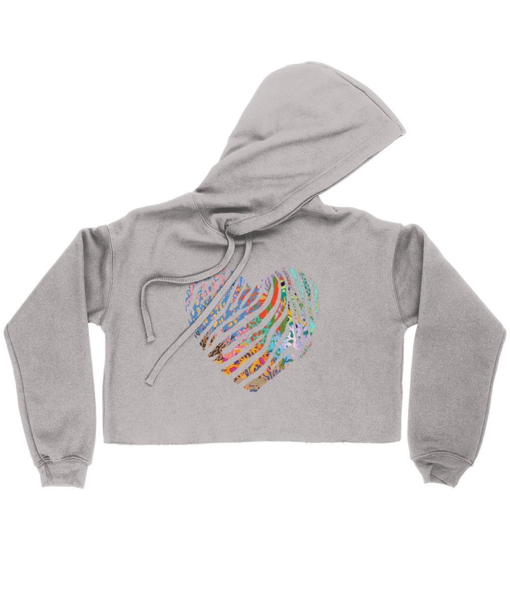 Womens - Coral Heart Cropped Hoodie
